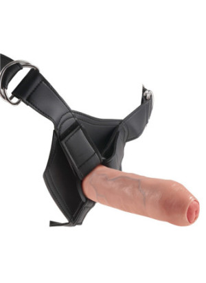 7" Uncut Cock with Strap-On Harness